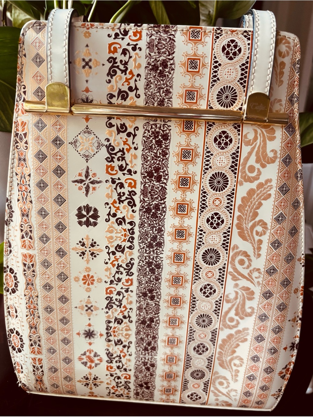 Talja Tooled Handcrafted Leather Damascene Shoulder Bag/Purse Florence Italy NEW